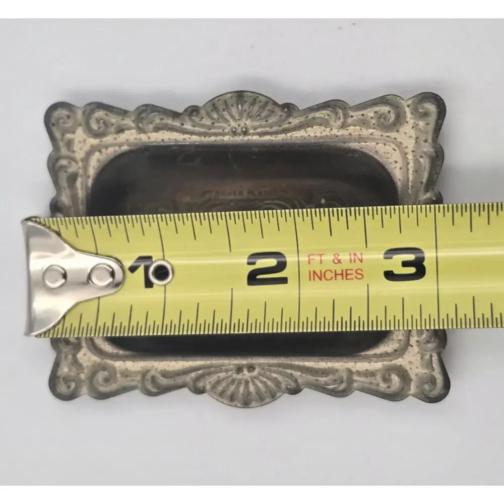 Vintage Mid-Century Hong Kong Silverplated Trinket Tray with Baroque Style Edge
